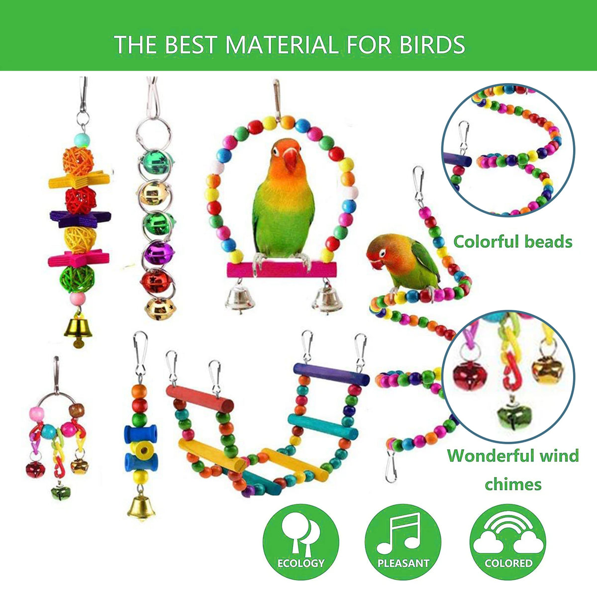 16-Piece Bird Toy Set for Parrots & Parakeets