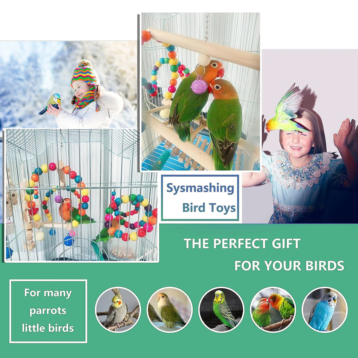 16-Piece Bird Toy Set for Parrots & Parakeets